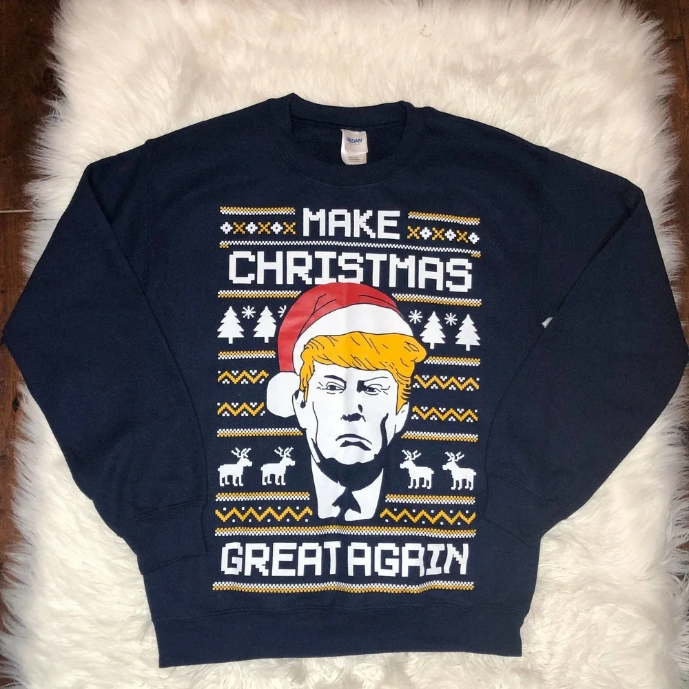 new trump make christmas great again sweatshirt size small - Picture 1 of 3